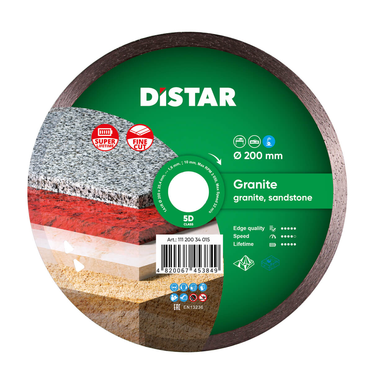 Diamond Cutting Blade 1A1R Granite 11120034015 Distar 8"