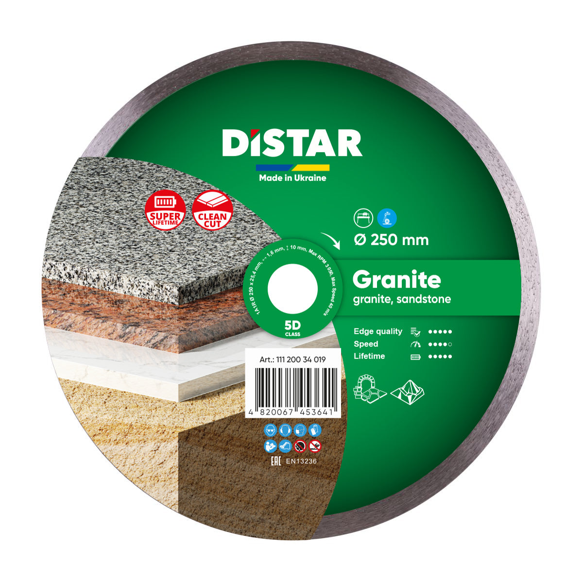 Diamond Cutting Blade 1A1R Granite 11120034019 Distar 10"