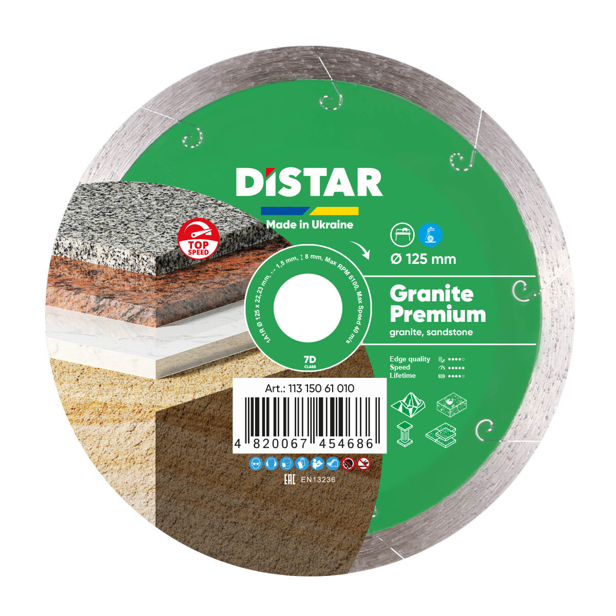 Diamond Cutting Blade 1A1R Granite Premium 11315061010 Distar 5"