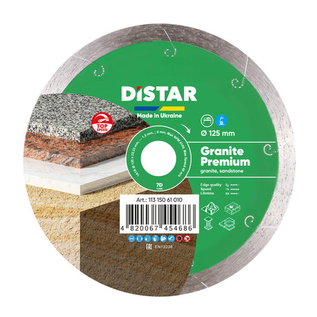 Diamond Cutting Blade 1A1R Granite Premium 11315061010 Distar 5"