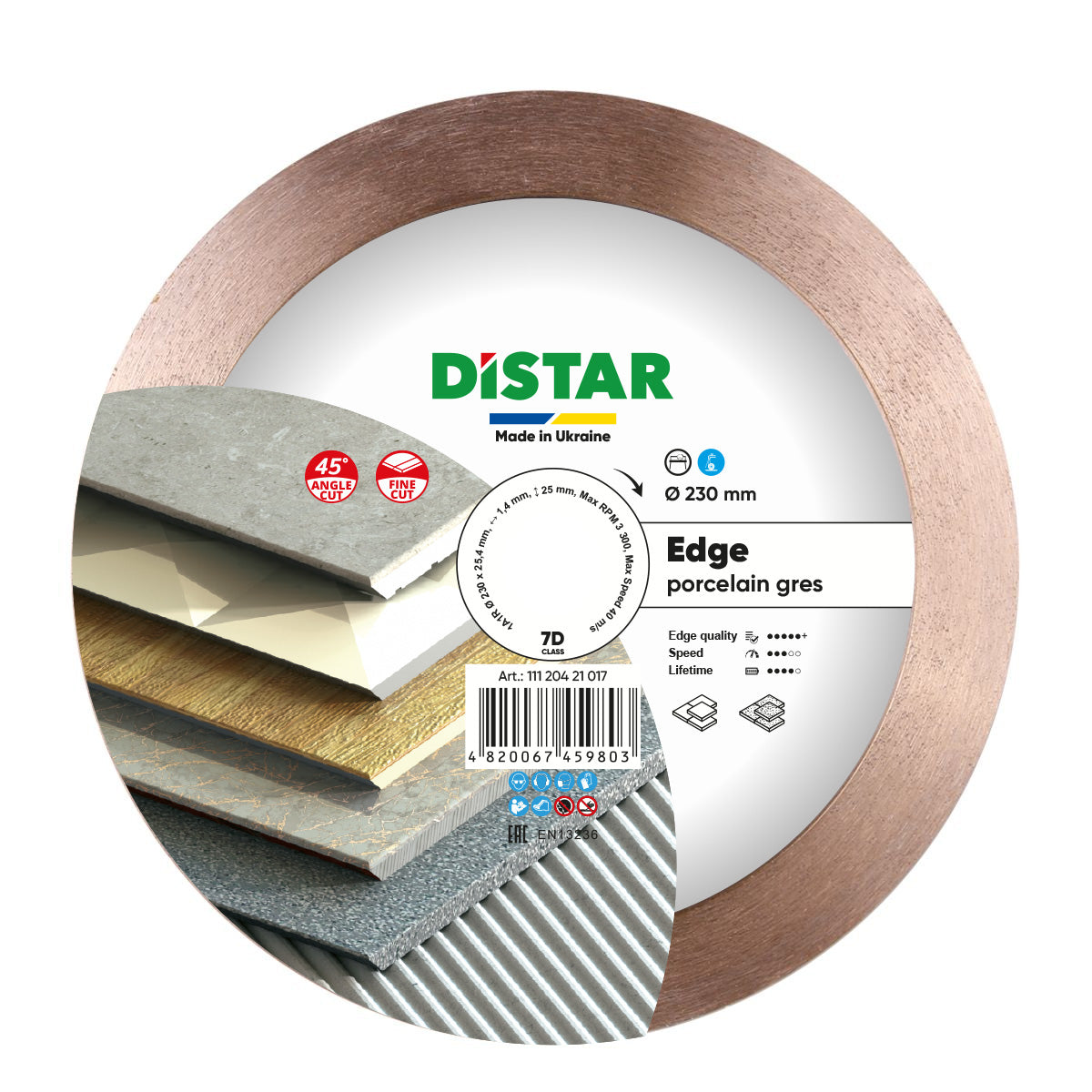 Diamond cutting blade 1A1R Edge 11120421017 Distar 9"