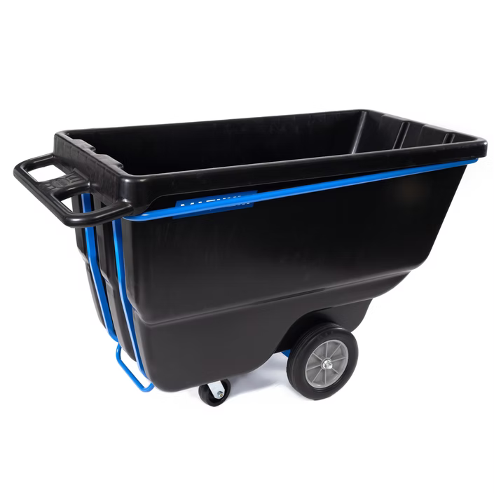 1 Cubic Yard Covered Capacity Dump Carts w/ Heavy-Duty Full Frame Magnum