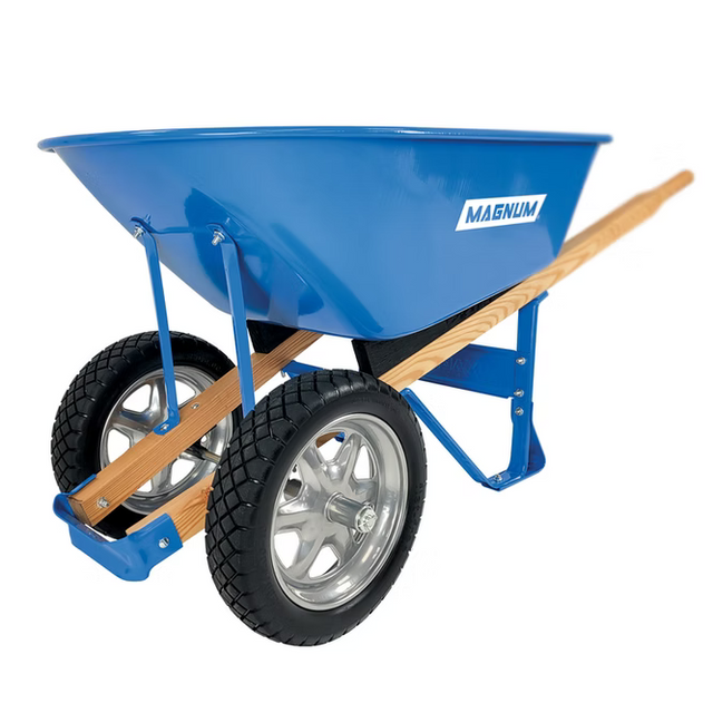 6 Cu. Ft. Steel Wheelbarrows w/ Dual Wheels Magnum