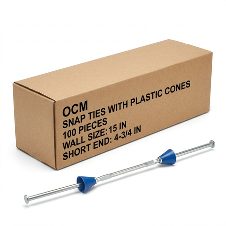 Snap Ties with Plastic Cones (100 Pieces) STSEC-15 OCM Short End (4-3/4") 15"
