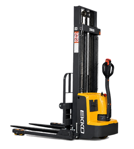 Full Powered Electric Straddle Stacker - 2,800 lb Capacity, 119" Lift Height EKKO