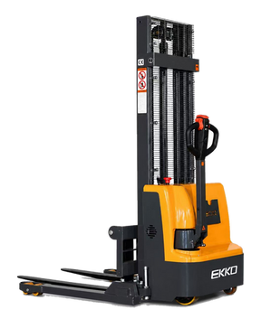 Full Powered Electric Straddle Stacker - German AC Motor with 3,000 lb Capacity at 145.67" Lift Height EKKO