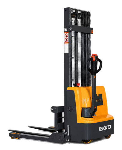 Full Powered Electric Straddle Stacker - German AC Motor with 3,000 lb Capacity at 145.67" Lift Height EKKO