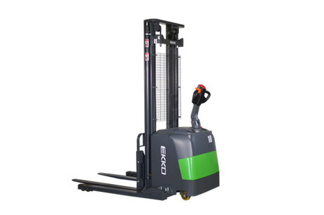 Electric Straddle Stacker EB18C with Lithium Battery and 118" Lift Height EKKO