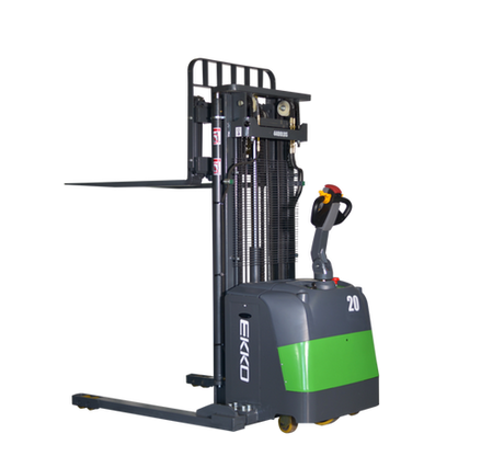 Lithium Electric Straddle Stacker EB20CS with 189" Lift Height and Lithium EKKO