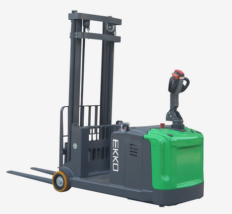 Lithium Powered Counterbalanced Walkie Stacker - 3,300 lb Capacity, 130" Lift Height EKKO