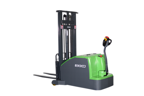 Lithium Counterbalanced Walkie Stacker with Side Shifting - Triple Mast with 3,000 lb Capacity at 189" Lift Height EKKO