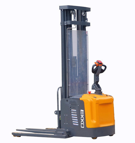 Full Powered Straddle Stacker EB16EA with 216" Lift Height EKKO