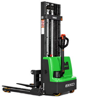 Lithium Iron Phosphate Electric Straddle Stacker - 2640 lb Capacity with 72" Low-Profile Mast EKKO