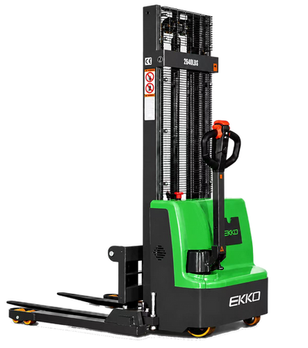 Lithium Iron Phosphate Electric Straddle Stacker - 2640 lb Capacity with 72" Low-Profile Mast EKKO