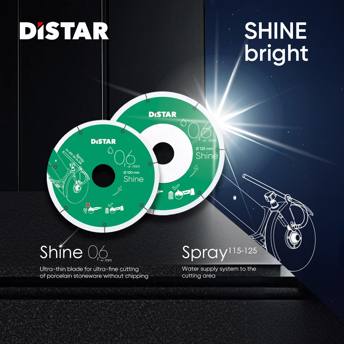 Diamond Cutting Blade 1A1R 5" Shine Distar