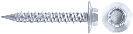 CON CONCRETE SCREWS - HEX FLANGE QUICK-CON ( BRONZE & WHITE COATING) QCCT14134WHT Daggerz 1/4" x 1-3/4" (Box of 2000) White Coating