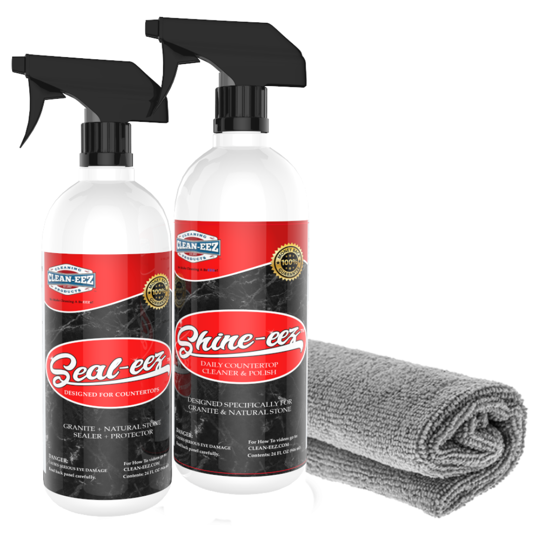 Granite Cleaner & Sealer Kit With Free Microfiber Cloth 24oz Clean-eez