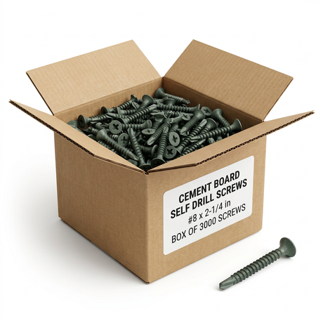CEMENT BOARD SELF DRILL SCREWS - #8 CMSD08214 Daggerz 2-1/4"- Box of 3000 Screws