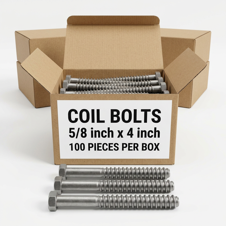 Coil Bolts 62S400CBHOP OCM 5/8" x 4" (100 Pieces)