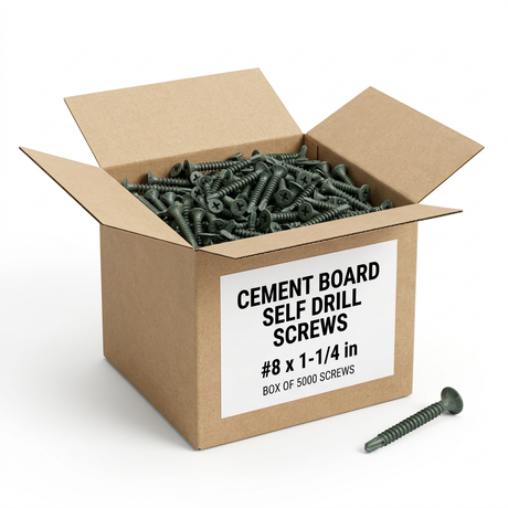 CEMENT BOARD SELF DRILL SCREWS - #8 CMSD081104 Daggerz 1-1/4" - Box of 5000 Screws