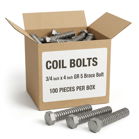 Coil Bolts 75S400CBH0P-GR5 OCM 3/4" x 4" GR 5 Brace Bolt (100 Pieces)