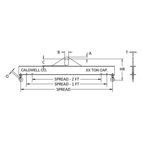 Caldwell Model 20 Low Headroom Multiple Spread Lifting Beam Caldwell