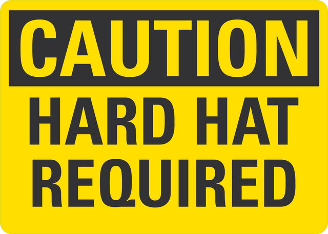 Caution OSHA Sign: Hard Hat Required