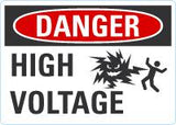 Danger OSHA Sign: High Voltage With Graphics