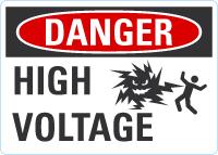 Danger OSHA Sign: High Voltage With Graphics