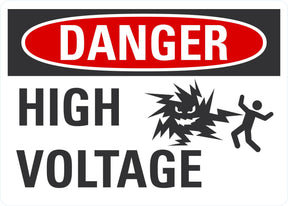 Danger OSHA Sign: High Voltage With Graphics