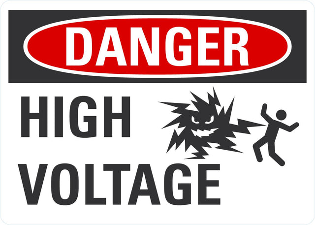 Danger OSHA Sign: High Voltage With Graphics