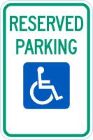 Handicapped Parking Sign: Reserved Parking (with Handicapped Symbol)