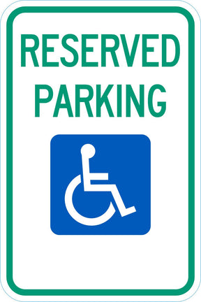 Handicapped Parking Sign: Reserved Parking (with Handicapped Symbol)