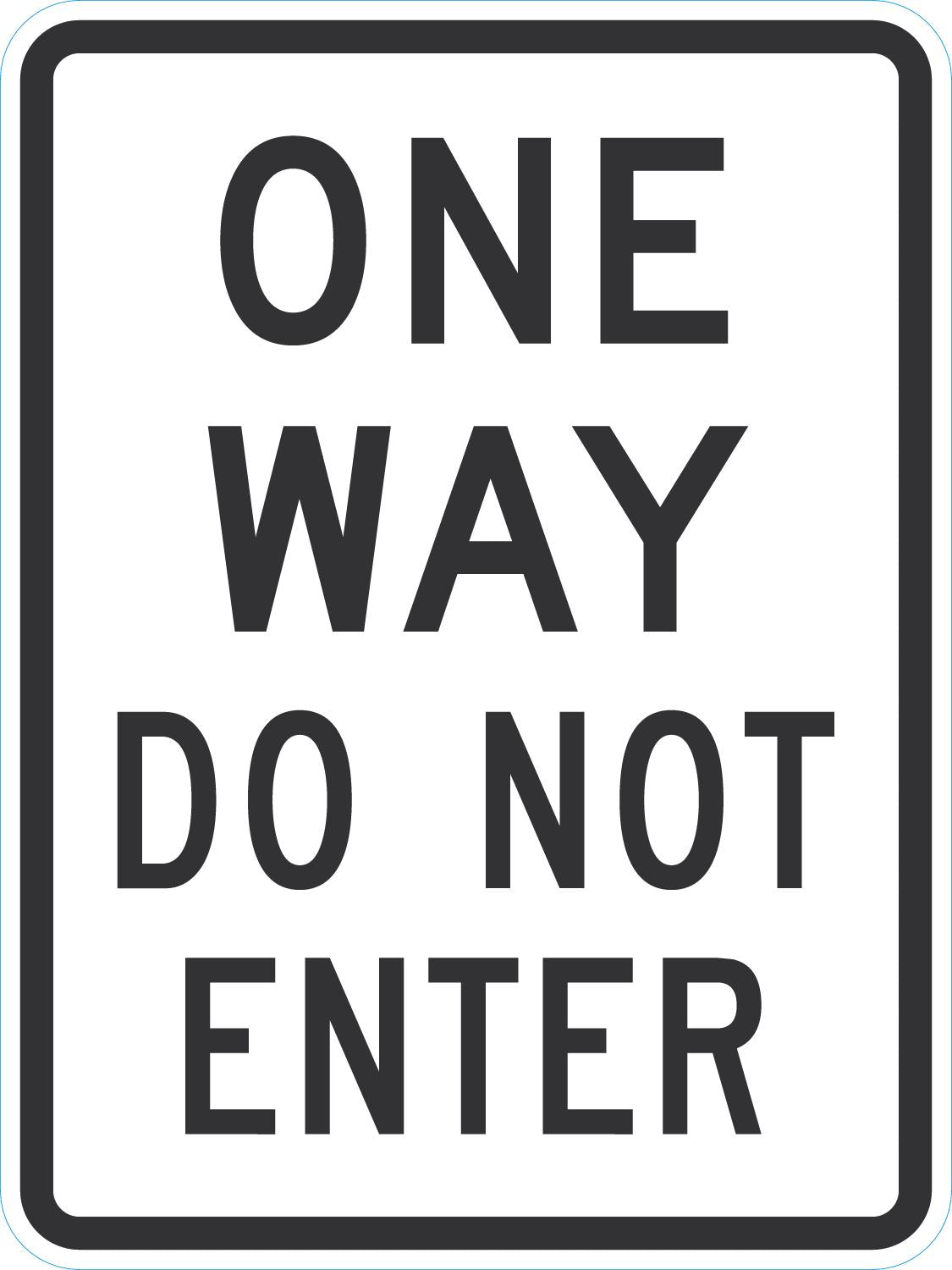 Parking Lot Sign: One Way Do Not Enter