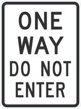 Parking Lot Sign: One Way Do Not Enter