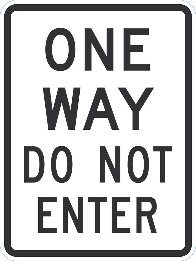 Parking Lot Sign: One Way Do Not Enter