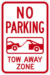 No Parking Sign: No Parking Tow Away Zone