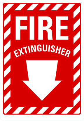 Fire Extinguisher Sign: Fire Extinguisher (With Down Arrow) - 5" x 7" Vinyl Lyle Signs