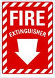 Fire Extinguisher Sign: Fire Extinguisher (With Down Arrow) - 5" x 7" Vinyl Lyle Signs
