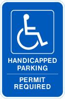 Handicapped ADA Sign: Handicapped Parking Permit Required