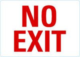 Exit Sign: No Exit (Red On White) Lyle Signs
