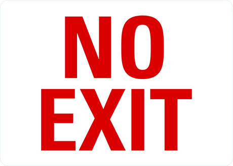 Exit Sign: No Exit (Red On White) Lyle Signs