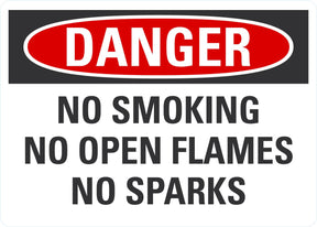 Danger OSHA Sign: No Smoking, No Open Flames, No Sparks Lyle Signs