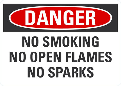 Danger OSHA Sign: No Smoking, No Open Flames, No Sparks Lyle Signs