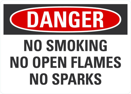 Danger OSHA Sign: No Smoking, No Open Flames, No Sparks Lyle Signs