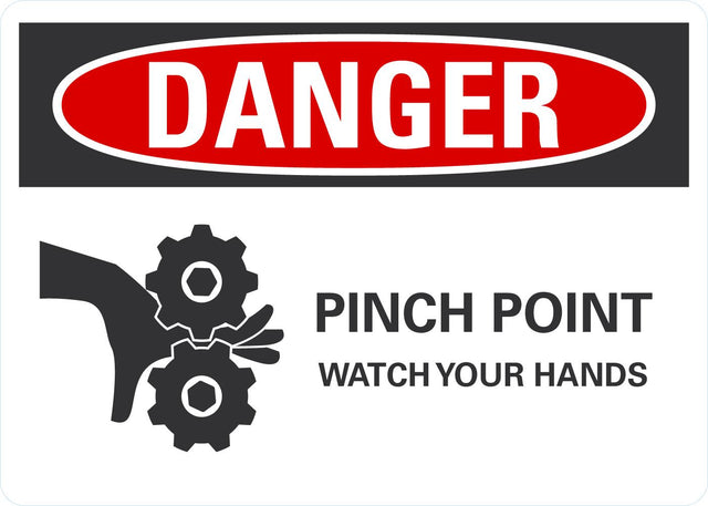 Danger OSHA Sign: Pinch Point Watch Your Hands
