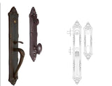 Monaco Handle Set sku-39399921352897 Custom Iron Door Pros Dark Bronze 19" x 2 1/3" (handle side) / 11 1/3" x 3" (knob side)