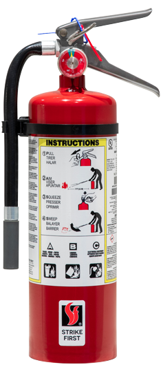 5 Pound Multi-Purpose Dry Chemical Portable Fire Extinguisher Strike First