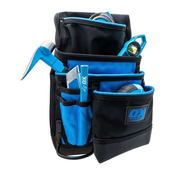 OX Pro Dynamic Nylon 7 Pocket Pouch with Hammer Holder Ox Tools