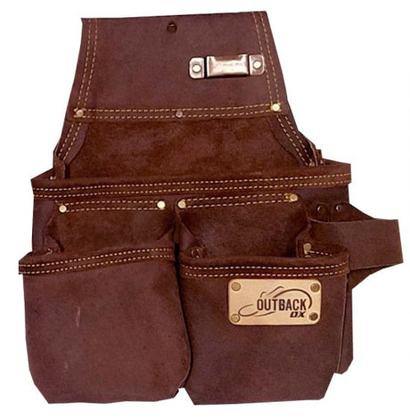 OX Pro Framer's Tool Bag, Oil-Tanned Leather, 3 Pouch Ox Tools